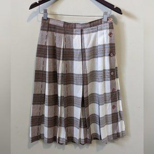 Vintage Pleated  Plaid Skirt